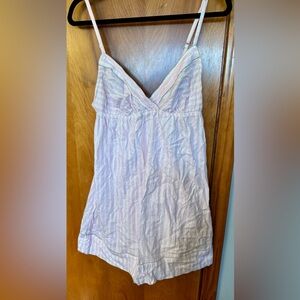 Victoria's Secret Pink and White Chemise with V-Neckline